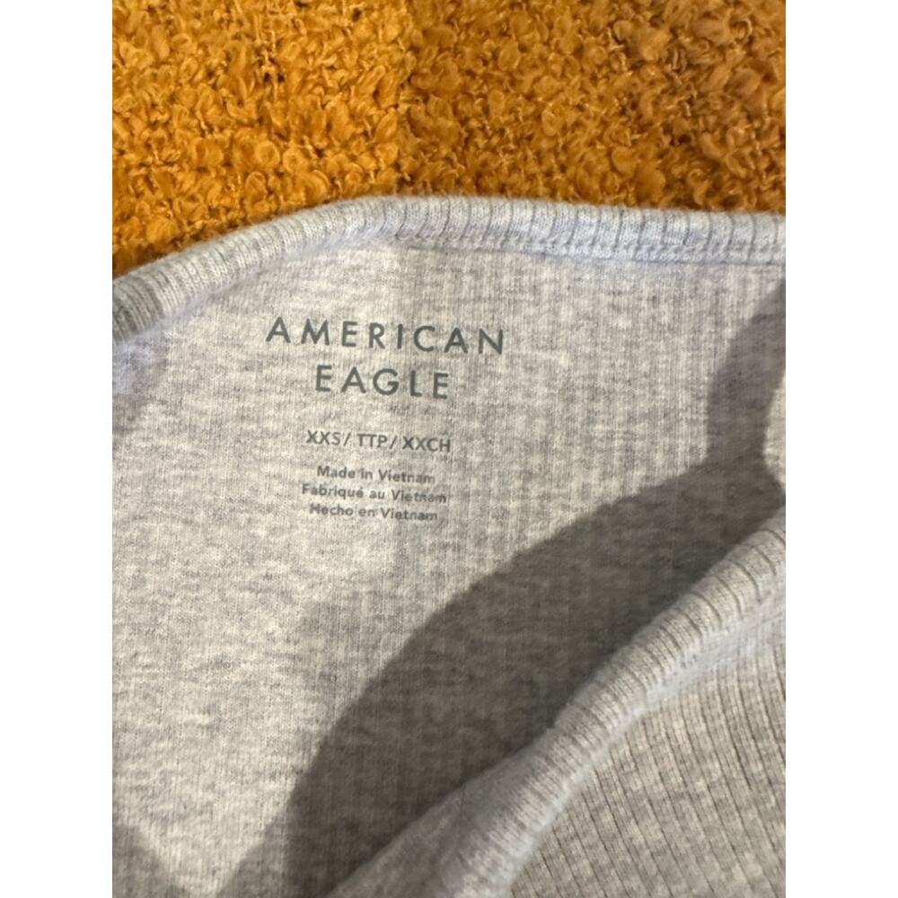 American Eagle Outfitters Light Gray Ribbed Halter Cami - Picture 3 of 6